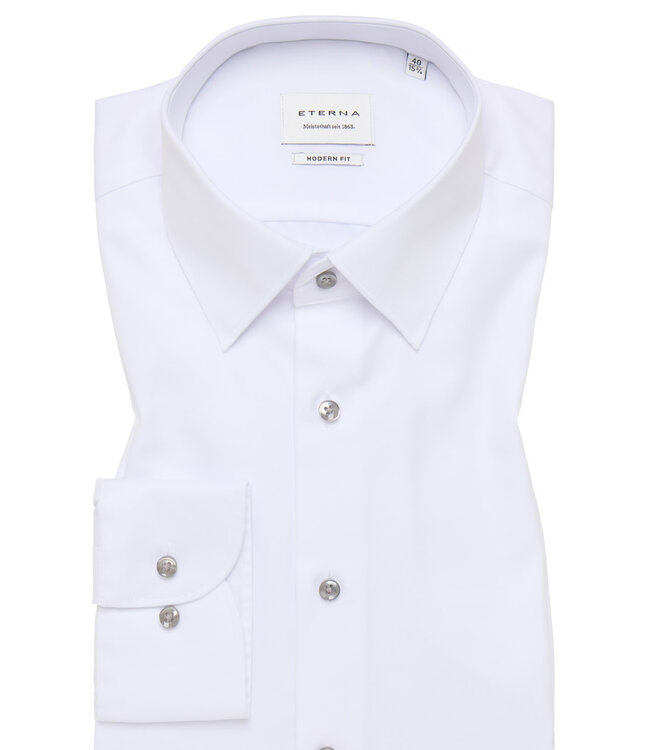 Modern Fit White Mauve Button Shirt