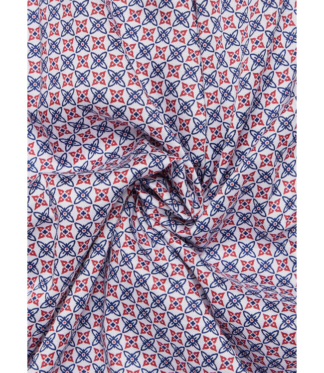 Slim Fit Red Navy Print Shirt