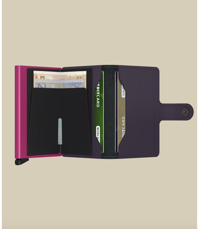 Matte Dark Purple-Fuchsia Miniwallet