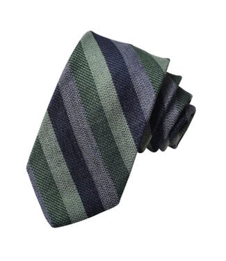 DION Navy Green Striped Tie