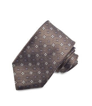 DION Brown Blue Dot Tie