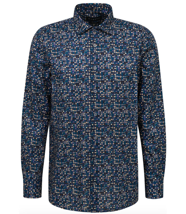 Modern Fit Navy Multi Dots Shirt