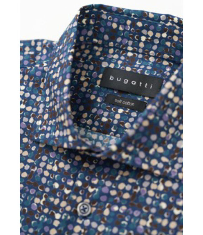 Modern Fit Navy Multi Dots Shirt