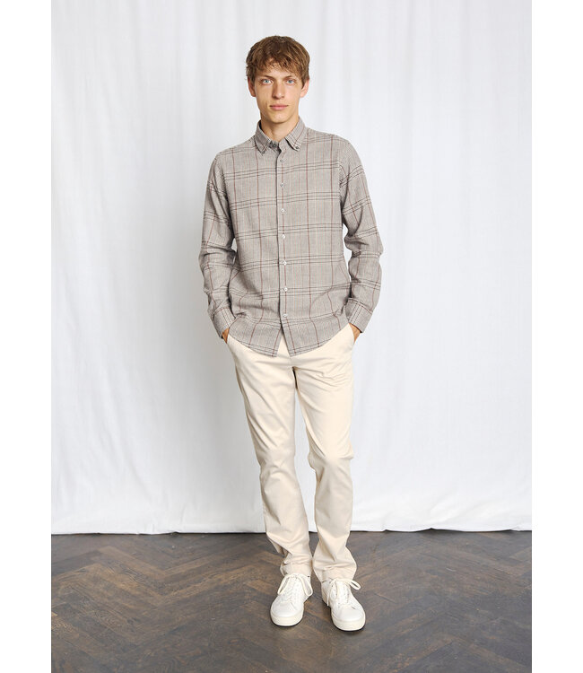 Modern Fit Brown Plaid Tazul Shirt