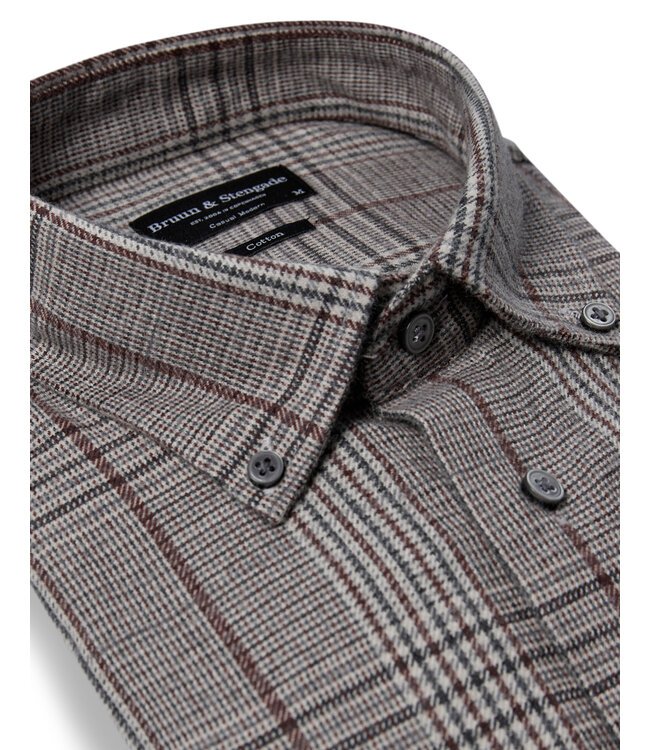 Modern Fit Brown Plaid Tazul Shirt