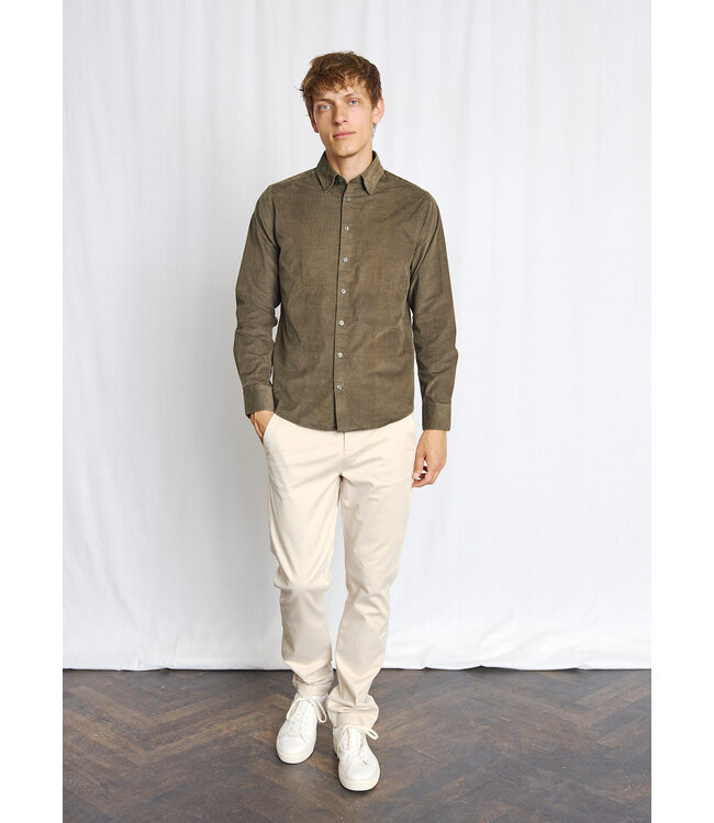 Modern Fit Green Monti Corduroy Shirt