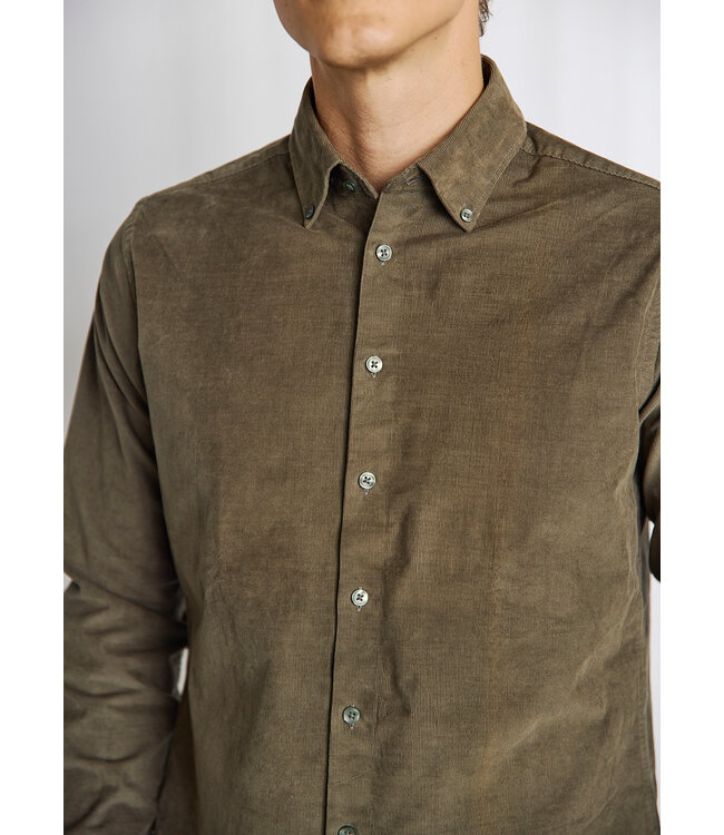 Modern Fit Green Monti Corduroy Shirt