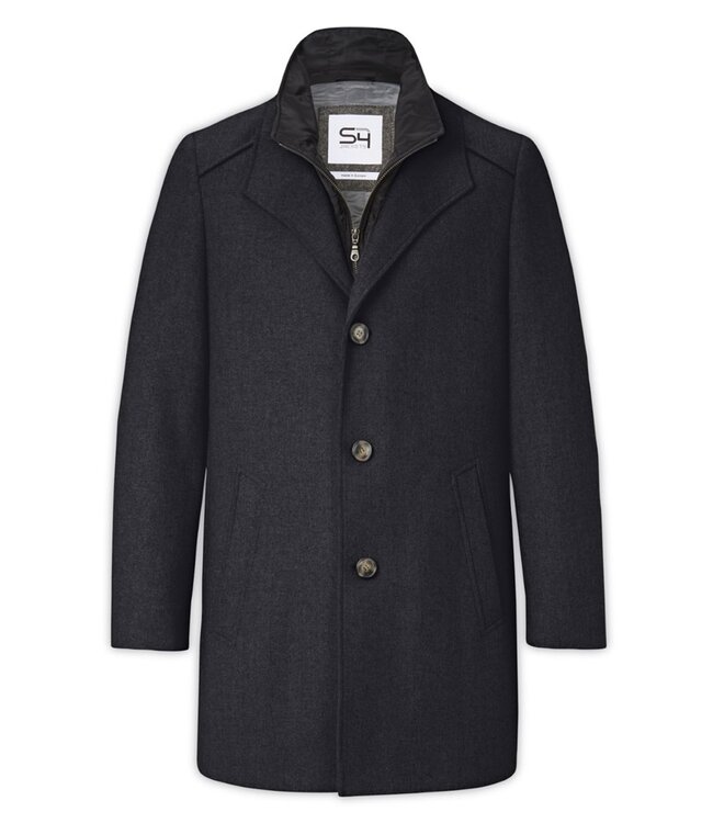 Navy Mix Newton Herringbone Coat