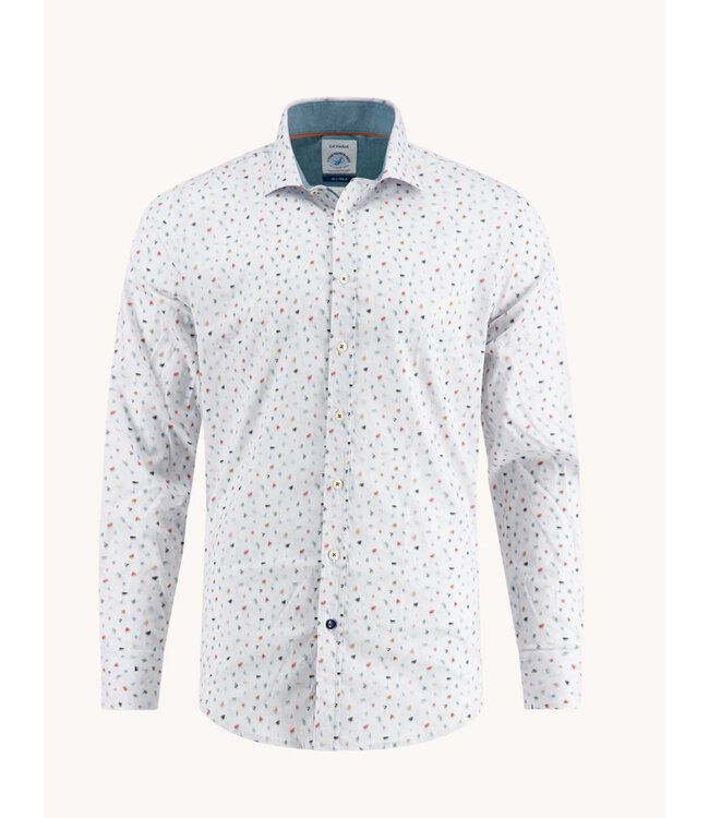 Modern Fit Blue Sketch Shirt