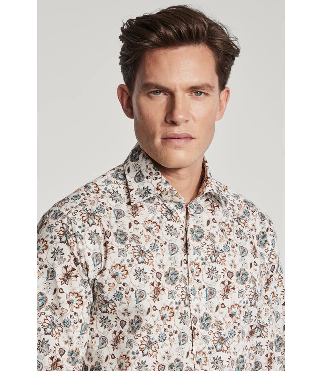 Modern Fit Tan Aberdeen Print Shirt