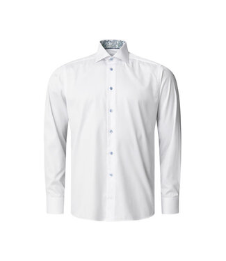ETON Slim Fit White with Floral Trim Shirt