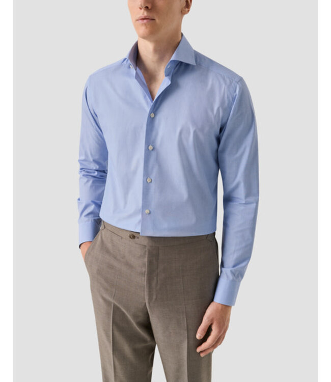 Modern Fit Mid Blue Poplin Shirt