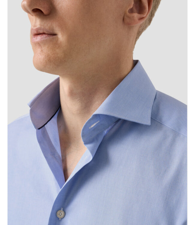 Modern Fit Mid Blue Poplin Shirt
