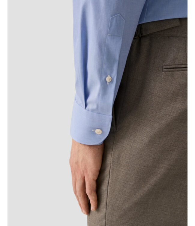 Modern Fit Mid Blue Poplin Shirt