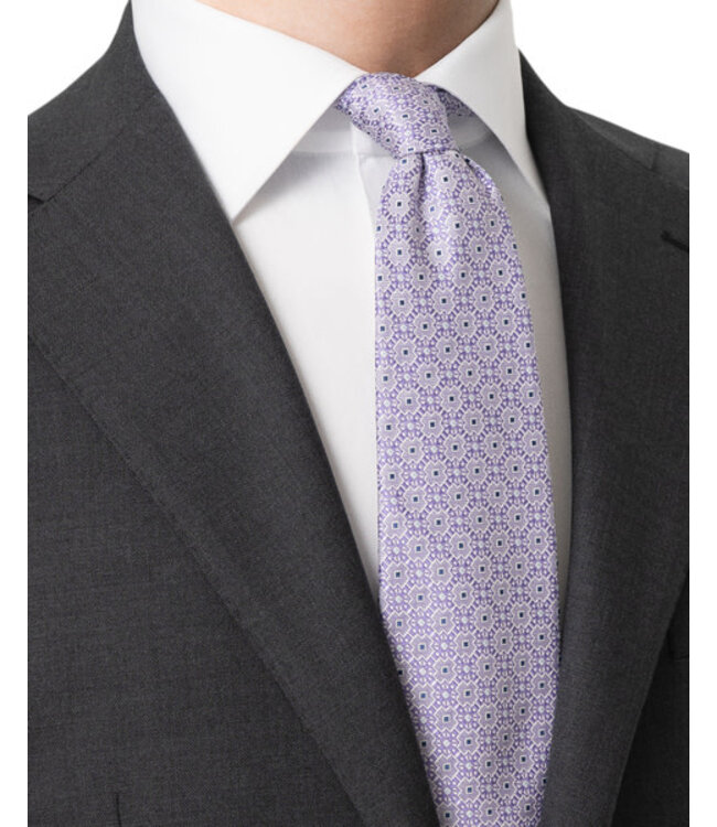 Purple Medallion Print Tie