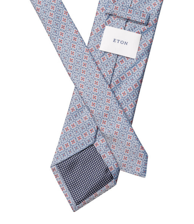 Blue Red Circle Print Tie