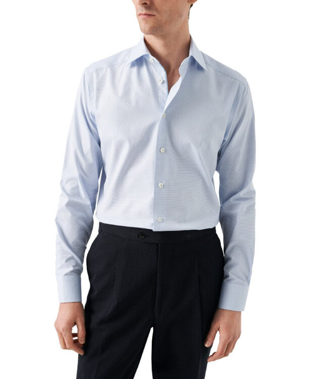 Modern Fit Light Blue Textured Shirt