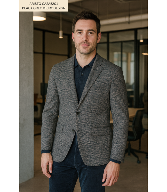 Modern Fit Black Grey Sport Coat