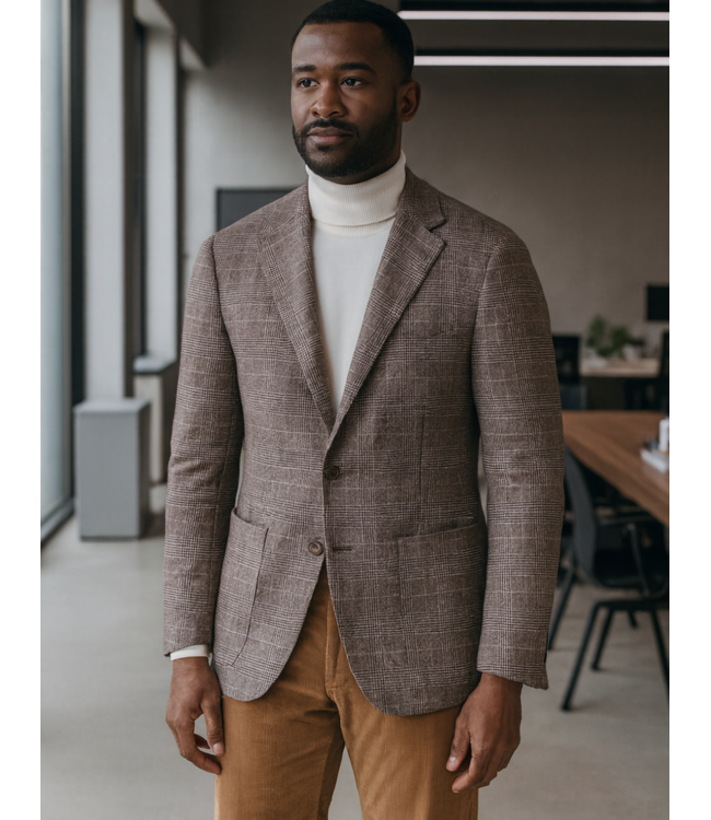 Modern Fit Brown Plaid Sport Coat