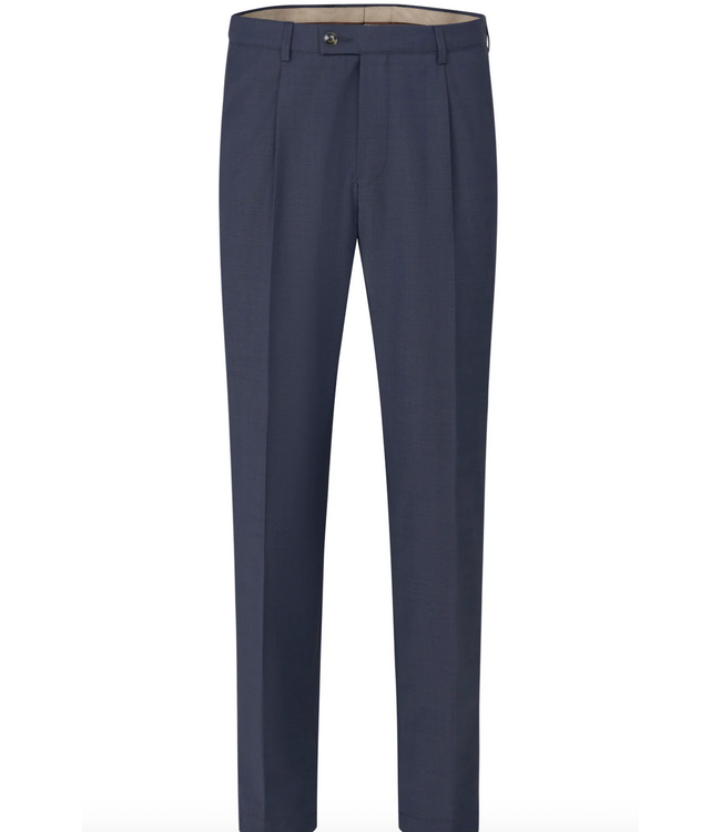 Slim Fit Mid Blue Pleated Pants