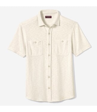 JOHNSTON & MURPHY Classic Fit White Knit Shirt