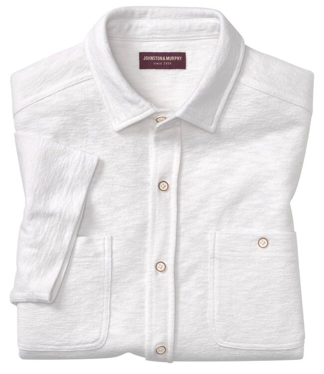 Classic Fit White Knit Shirt