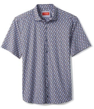 JOHNSTON & MURPHY Classic Fit Navy Surf Boards XC+ Shirt