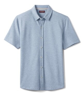 JOHNSTON & MURPHY Classic Fit Light Blue Knit Shirt