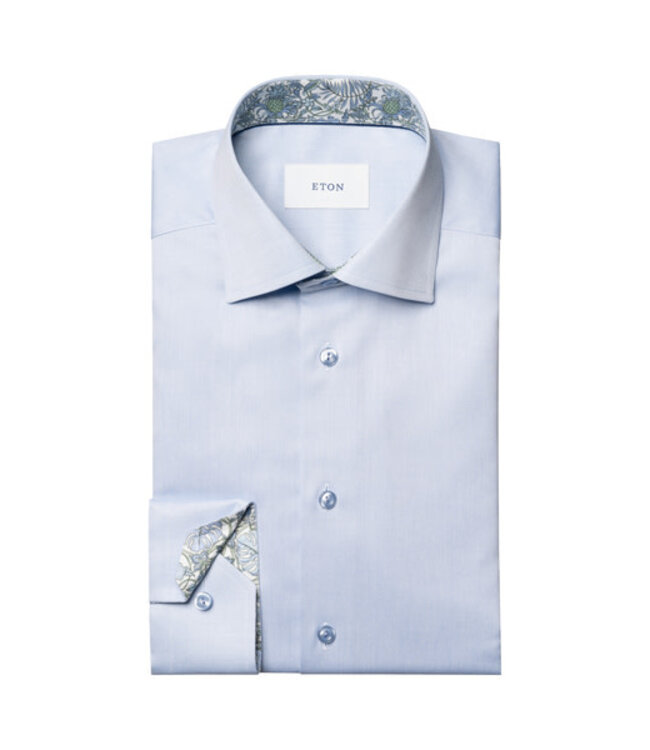 Modern Fit Blue with Floral Trim Shirt
