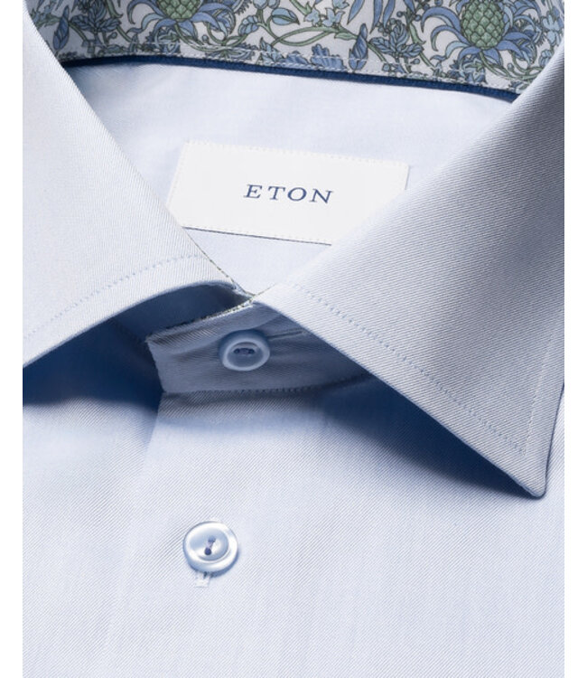 Modern Fit Blue with Floral Trim Shirt