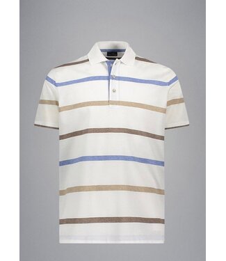 PAUL & SHARK White Blue Tan Striped Polo