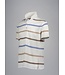 White Blue Tan Striped Polo