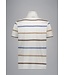 White Blue Tan Striped Polo