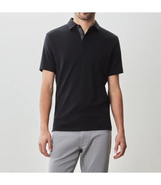 ROBERT BARAKETT Black Georgia Herringbone Polo