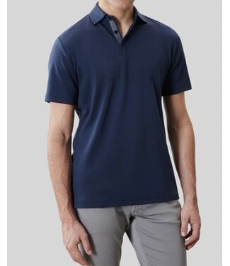 ROBERT BARAKETT Blue Night Georgia Herringbone Polo