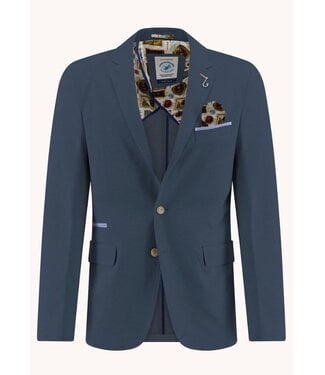 A FISH NAMED FRED Slim Fit Navy Pique Sport Coat