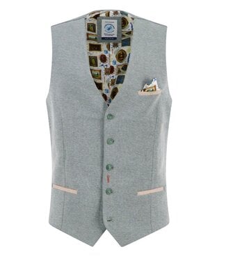A FISH NAMED FRED Slim Fit Light Green Vest