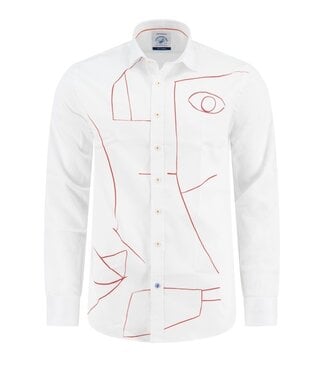 A FISH NAMED FRED Modern Fit Off White Picasso Shirt