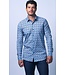 7 DOWNIE Modern Fit Blue Oval Print Shirt