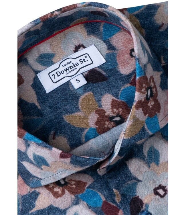 Modern Fit Blue Multi Floral Shirt