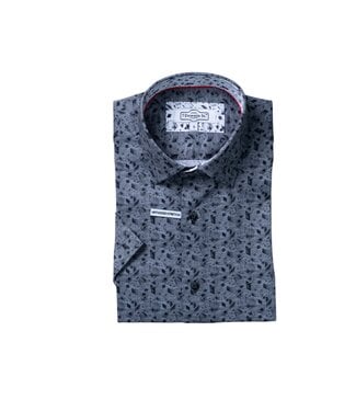 7 DOWNIE Modern Fit Grey Multi Pattern Shirt