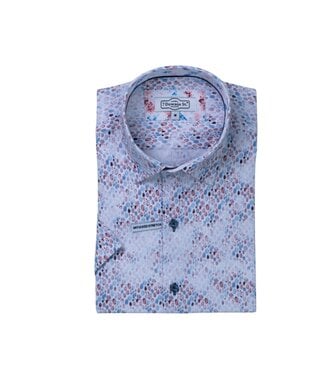 7 DOWNIE Modern Fit Pink Circle Pattern Shirt