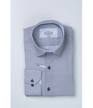 7 DOWNIE Modern Fit Orange Circle Pattern Shirt