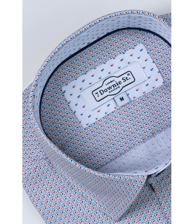 Modern Fit Orange Circle Pattern Shirt