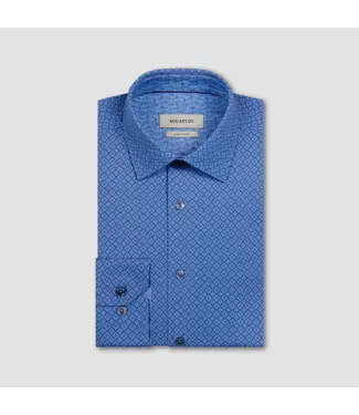 BUGATCHI Modern Fit Cobalt Diamond Print Shirt