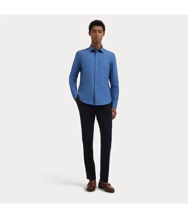 Modern Fit Cobalt Diamond Print Shirt