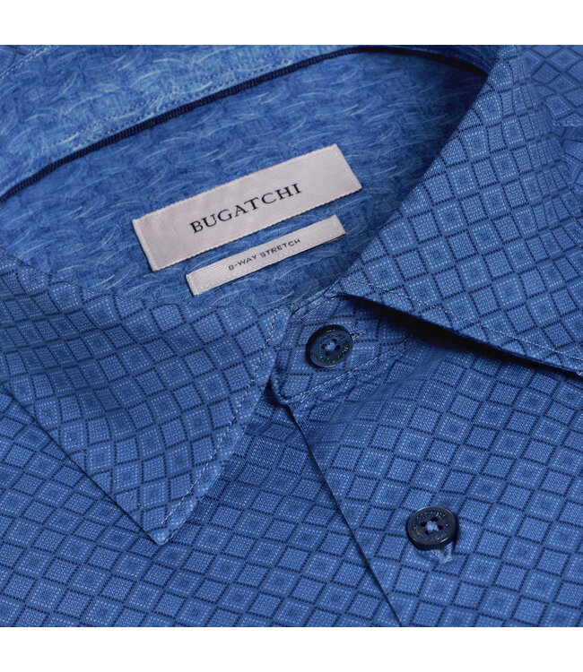 Modern Fit Cobalt Diamond Print Shirt