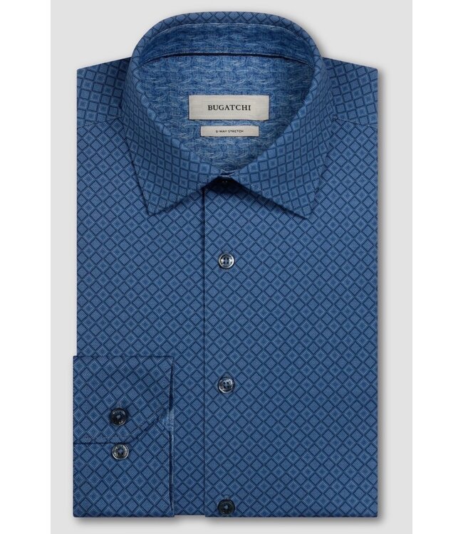 Modern Fit Cobalt Diamond Print Shirt