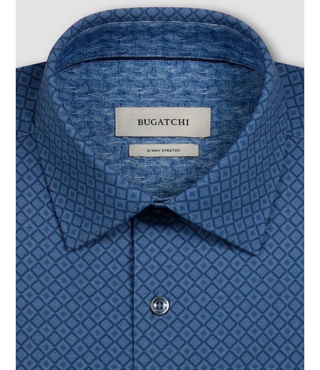 Modern Fit Cobalt Diamond Print Shirt