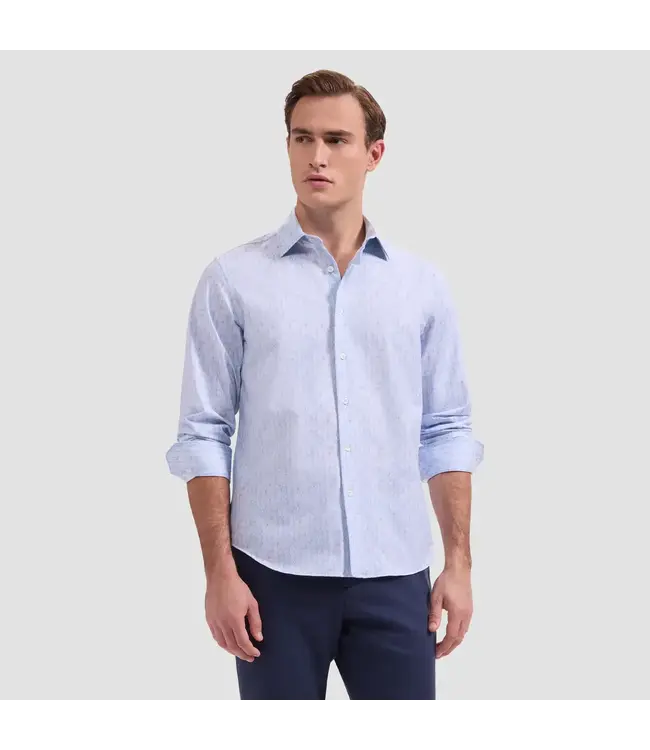 Modern Fit Air Blue Wavy Striped Shirt